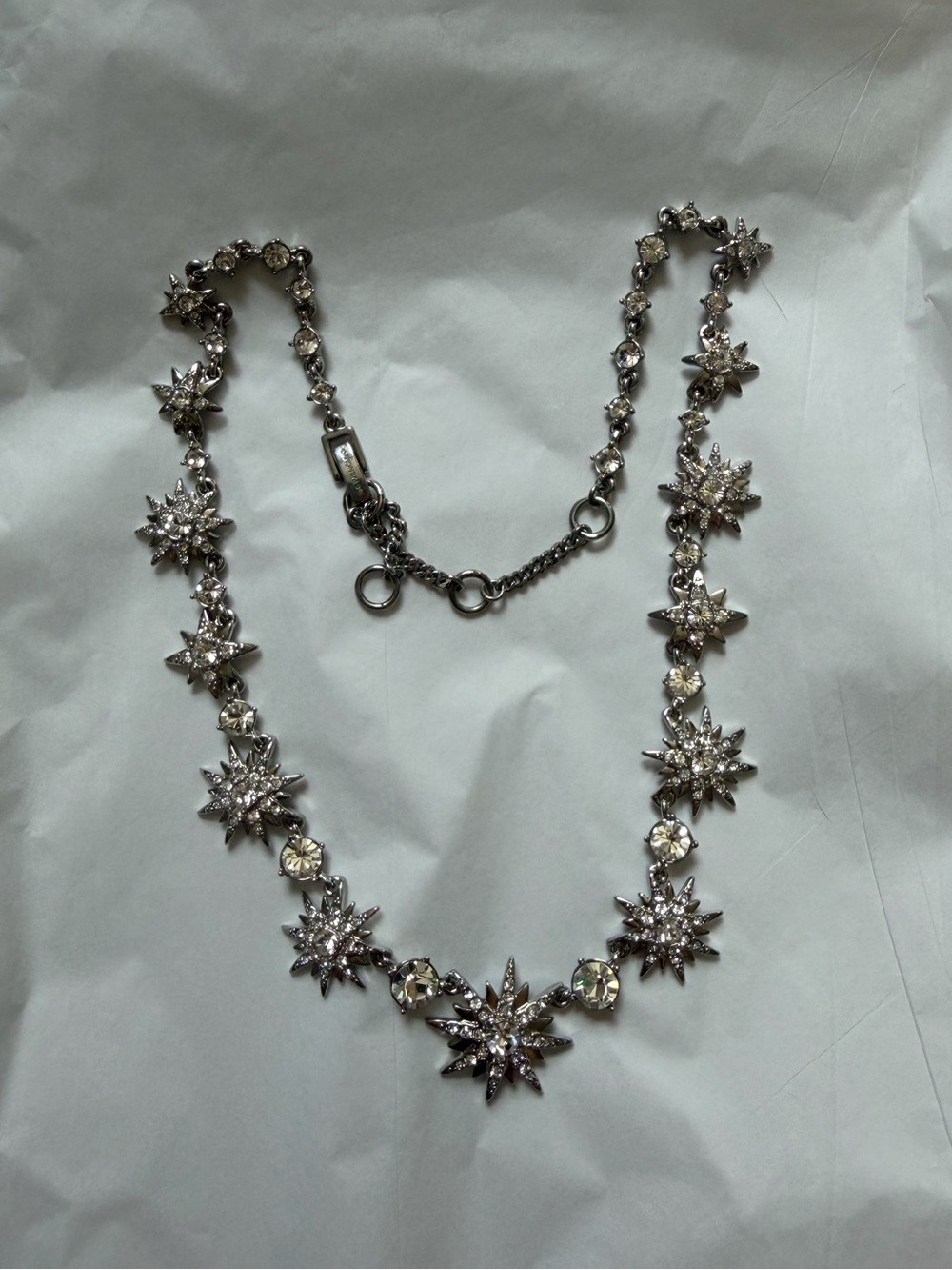 Silver Crystal Starburst Necklace